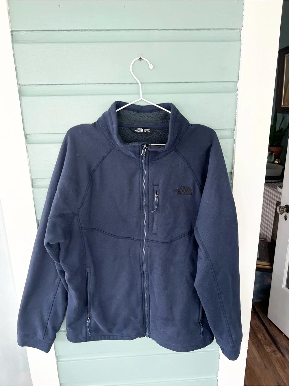 The north face men’s blue full zipper lace jacket light coat gorpcore size large